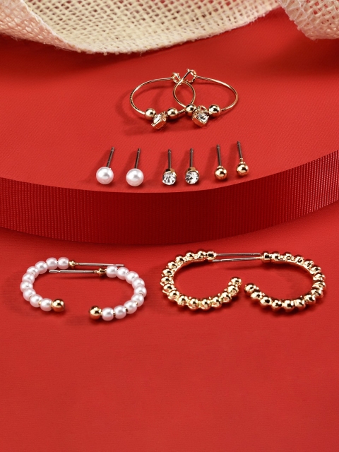 Accessorize Off White Contemporary Hoop Earrings