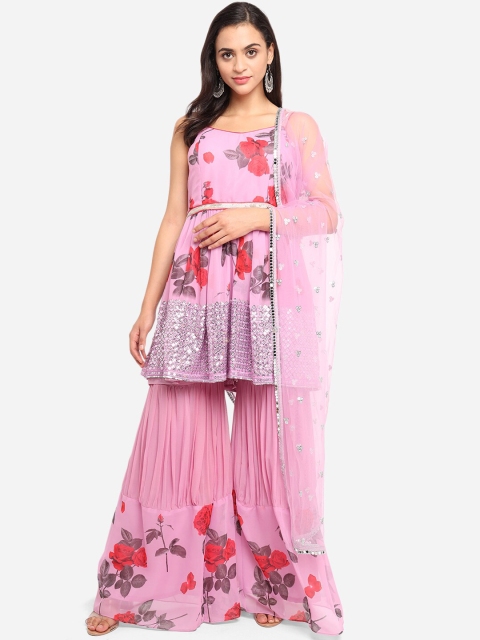 BOMBAY SELECTIONS Women Mauve Floral Printed Empire Kurti with Sharara & With Dupatta
BOMBAY SELECTIONS Women Mauve Floral Printed Empire Kurti with Sharara & With Dupatta