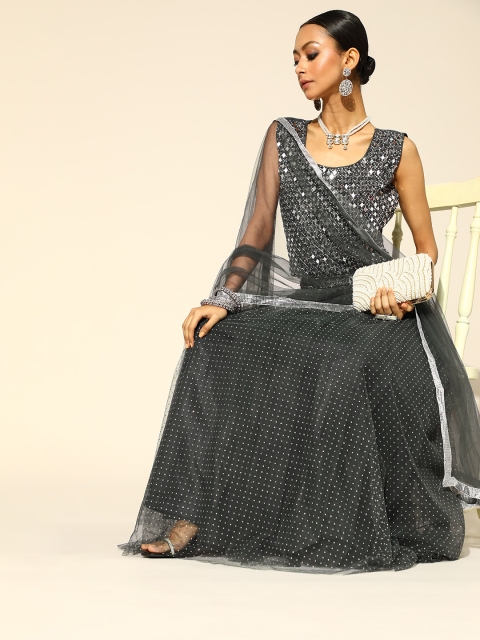 Chhabra 555 Black & Silver-Toned Embroidered Mirror Work Made to Measure Lehenga & Blouse With Dupatta
Chhabra 555 Black & Silver-Toned Embroidered Mirror Work Made to Measure Lehenga & Blouse With Dupatta
