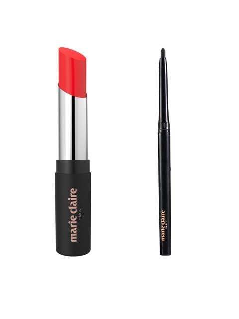 Marie Claire Set of Matte My Match Lipstick & Kohl Me Baby Eye Kajal, Red 
Marie Claire Set of Matte My Match Lipstick & Kohl Me Baby Eye Kajal, Red