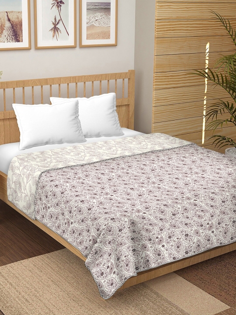 BELLA CASA White & Brown Floral AC Room 180 GSM Pure Cotton Reversible Double Bed Dohar
BELLA CASA White & Brown Floral AC Room 180 GSM Pure Cotton Reversible Double Bed Dohar