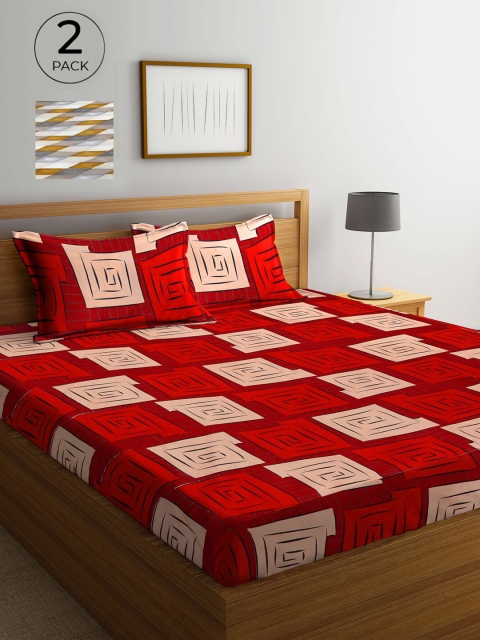 Arrabi Set Of 2 Multicoloured Geometric 300 TC King Bedsheet With 4 Pillow Covers, Multi
Arrabi Set Of 2 Multicoloured Geometric 300 TC King Bedsheet With 4 Pillow Covers, Multi