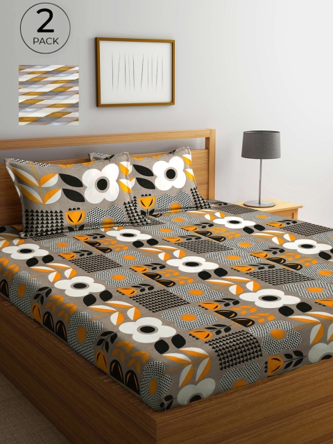 Arrabi Set Of 2 Multicoloured Printed 300 TC King Bedsheet With 4 Pillow Covers, Multi
Arrabi Set Of 2 Multicoloured Printed 300 TC King Bedsheet With 4 Pillow Covers, Multi