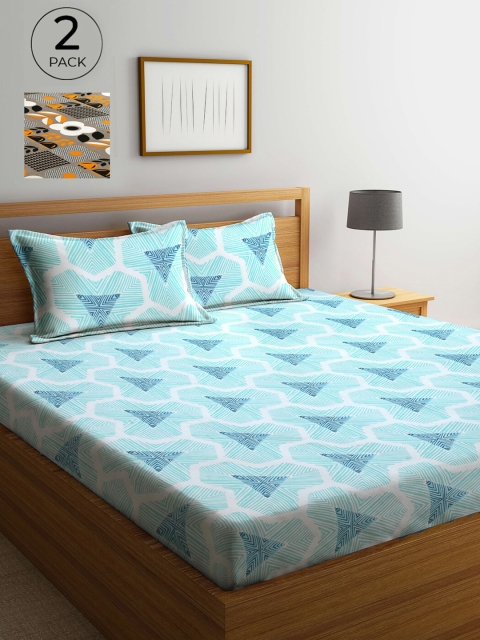 Arrabi Set Of 2 Multicoloured Geometric Printed 300 TC King Bedsheet With 4 Pillow Covers, Multi
Arrabi Set Of 2 Multicoloured Geometric Printed 300 TC King Bedsheet With 4 Pillow Covers, Multi