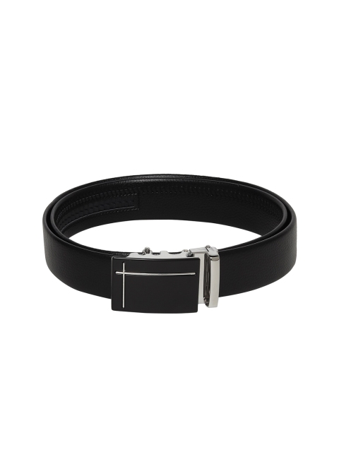 Calvadoss Men Black Textured PU Belt