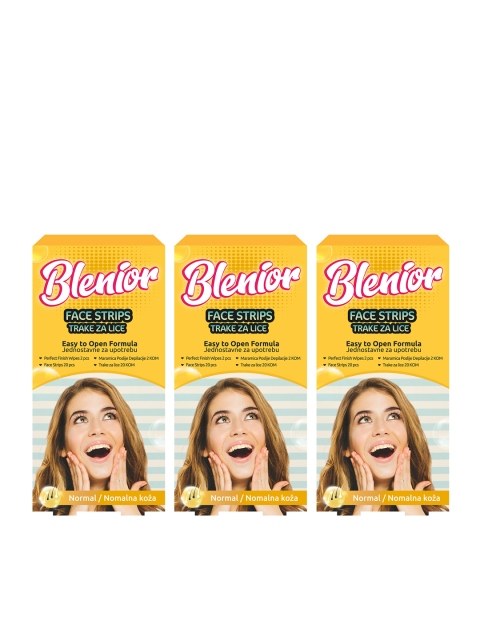 Blenior Pack of 3 Face Strips - Normal - 20 Strips, Yellow