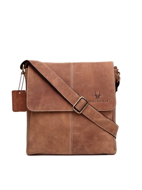 WildHorn Men Tan Genuine Leather Messenger Bag