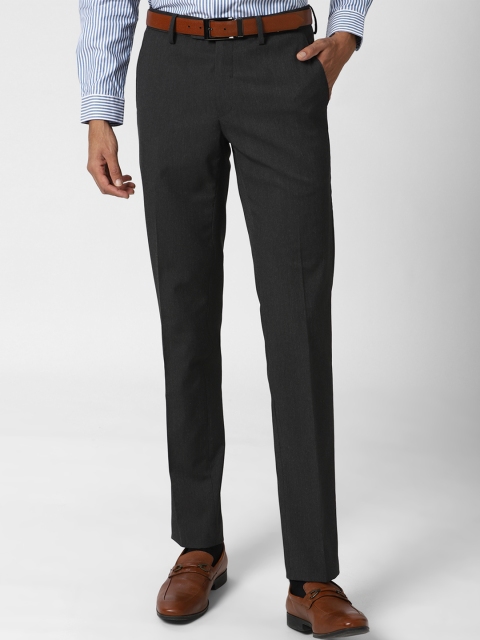 Peter England Men Black Slim Fit Formal Trousers