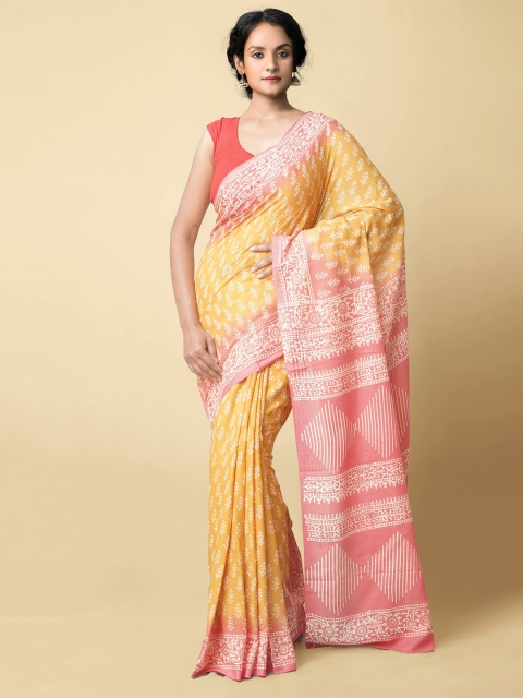 Unnati Silks Women Yellow & White Pure Preet Block Printed Kota Cotton Sustainable Saree
Unnati Silks Women Yellow & White Pure Preet Block Printed Kota Cotton Sustainable Saree
