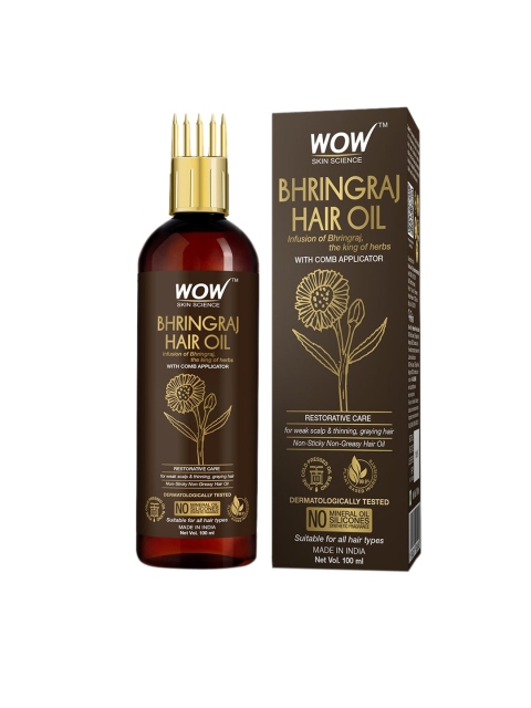 WOW SKIN SCIENCE Bhringraj Hair Oil for Hair Restoration with Comb Applicator - 200ml, Brown
WOW SKIN SCIENCE Bhringraj Hair Oil for Hair Restoration with Comb Applicator - 200ml, Brown