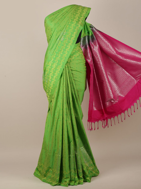 Pothys Green & Pink Art Silk Ethnic Motifs Woven Designed Saree 
Pothys Green & Pink Art Silk Ethnic Motifs Woven Designed Saree