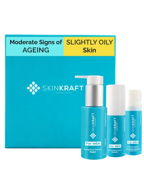 SKINKRAFT Men Customized Skincare Kit For Slightly Oily Skin With Moderate Signs of Ageing, Transparent
SKINKRAFT Men Customized Skincare Kit For Slightly Oily Skin With Moderate Signs of Ageing, Transparent