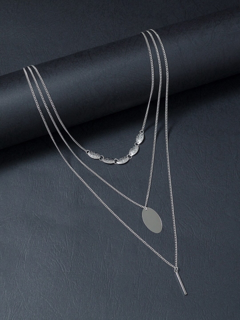 Golden Peacock Women Silver-Toned Layered Necklace