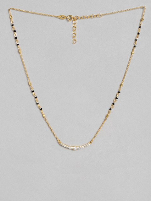 Carlton London Women Black & Gold-Toned Artificial Stone Studded Mangalsutra
Carlton London Women Black & Gold-Toned Artificial Stone Studded Mangalsutra