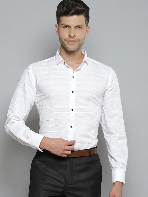 DENNISON Men White Smart Slim Fit Horizontal Stripes Opaque Striped Party Shirt
DENNISON Men White Smart Slim Fit Horizontal Stripes Opaque Striped Party Shirt