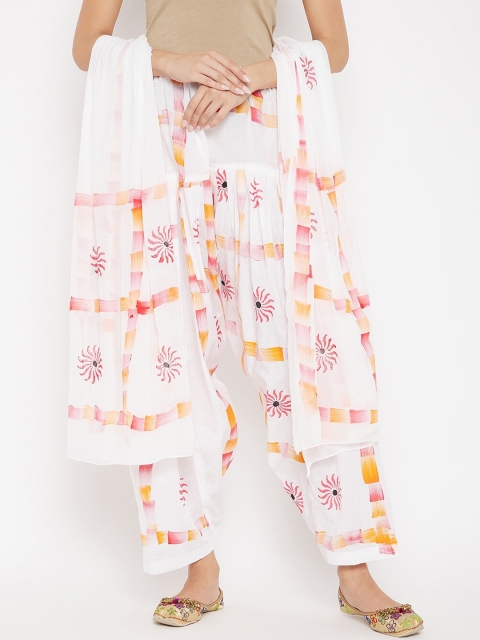 Clora Creation Women White & Orange & Pink Floral Printed Cotton Salwar With Dupatta
Clora Creation Women White & Orange & Pink Floral Printed Cotton Salwar With Dupatta