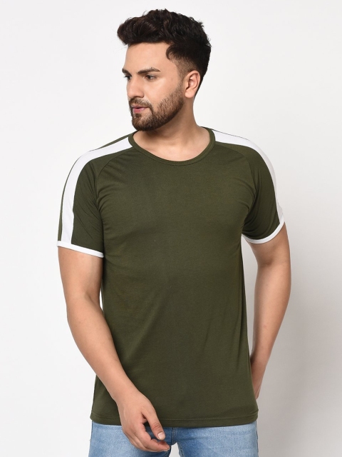 Rigo Men Olive Green Slim Fit T-shirt