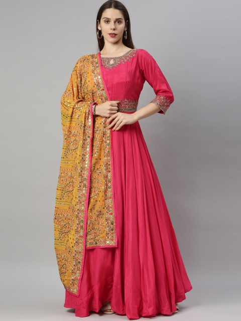 Neerus Women Pink Ethnic Motifs Embroidered Regular Sequinned Kurta with Skirt & Dupatta
Neerus Women Pink Ethnic Motifs Embroidered Regular Sequinned Kurta with Skirt & Dupatta
