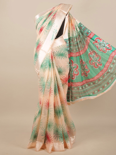 Pothys Beige & Red Saree