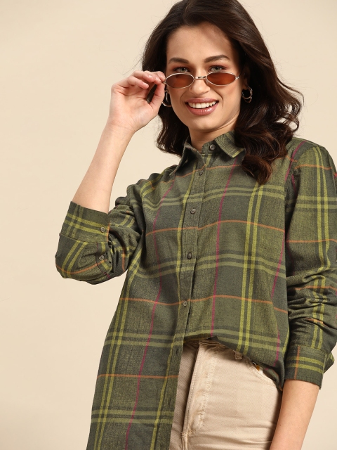 United Colors of Benetton Women Olive Green Pure Cotton Tartan Checks Checked Casual Shirt
United Colors of Benetton Women Olive Green Pure Cotton Tartan Checks Checked Casual Shirt