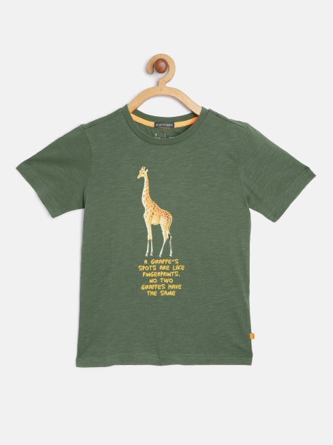 Indian Terrain Boys Olive Green Mustard Yellow Giraffe Print Organic Cotton Pure Cotton T-shirt
Indian Terrain Boys Olive Green Mustard Yellow Giraffe Print Organic Cotton Pure Cotton T-shirt