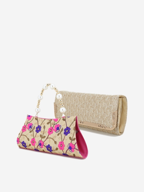 Element Cart Set Of 2 Embellished Purse Clutch, Beige