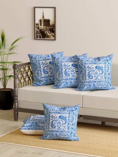 Gulaab Jaipur Blue & White Set of 5 Ethnic Motifs Handblock Printed Square Cushion Covers
Gulaab Jaipur Blue & White Set of 5 Ethnic Motifs Handblock Printed Square Cushion Covers