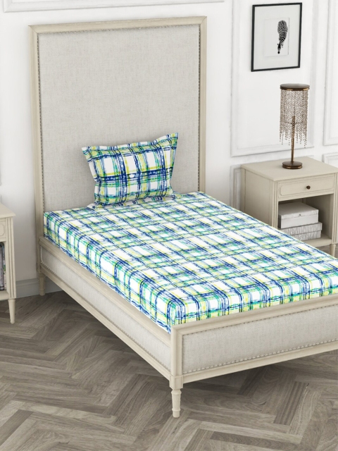 BIANCA Blue & White Geometric 110 TC Pure Cotton Single Bedsheet With 1 Pillow Covers
BIANCA Blue & White Geometric 110 TC Pure Cotton Single Bedsheet With 1 Pillow Covers
