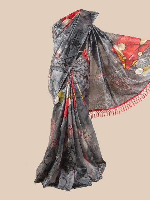Pothys Grey Printed Saree