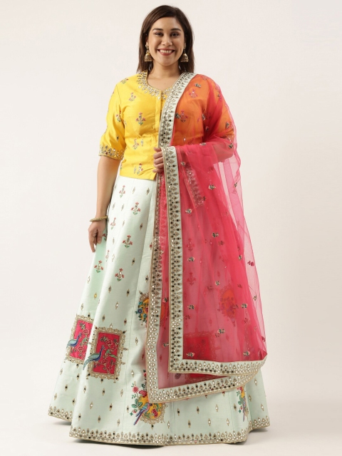 panchhi Sea Green & Yellow Embroidered Patchwork Semi-Stitched Lehenga & Unstitched Blouse With Dupatta
panchhi Sea Green & Yellow Embroidered Patchwork Semi-Stitched Lehenga & Unstitched Blouse With Dupatta