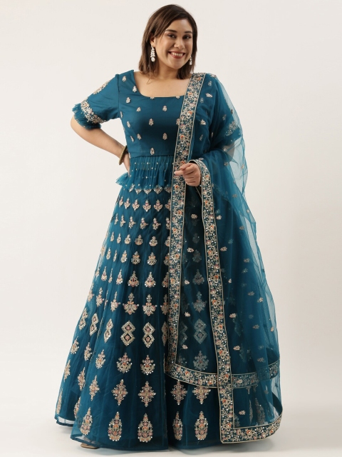 panchhi Teal Blue & Silver-Toned Semi-Stitched Lehenga & Unstitched Blouse With Dupatta
panchhi Teal Blue & Silver-Toned Semi-Stitched Lehenga & Unstitched Blouse With Dupatta