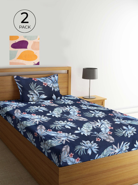KLOTTHE Set Of 2 Multicoloured Printed Cotton 210 TC Single Bedsheet with Pillow Covers, Multi
KLOTTHE Set Of 2 Multicoloured Printed Cotton 210 TC Single Bedsheet with Pillow Covers, Multi