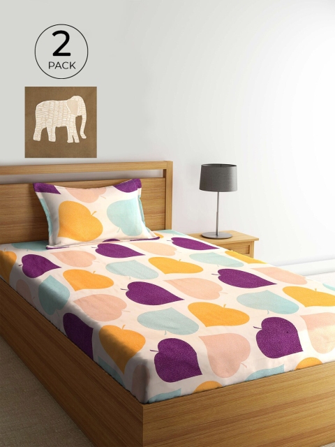KLOTTHE Orange & Peach-Coloured Floral 210 TC 2 Single Bedsheet with 2 Pillow Covers
KLOTTHE Orange & Peach-Coloured Floral 210 TC 2 Single Bedsheet with 2 Pillow Covers