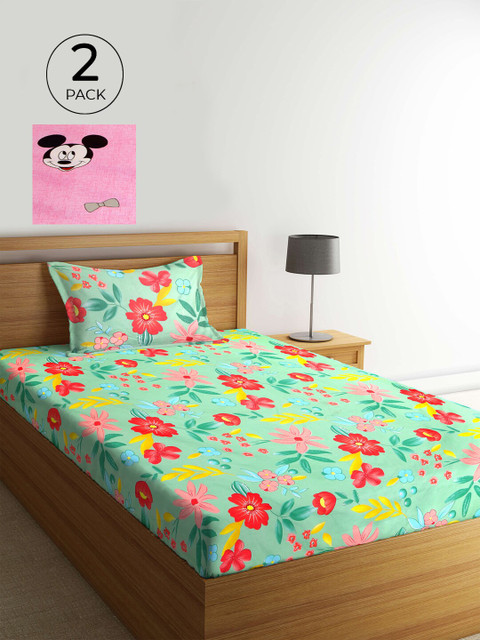 KLOTTHE Pink & Black Floral 210 TC 2 Single Bedsheet with 2 Pillow Covers
KLOTTHE Pink & Black Floral 210 TC 2 Single Bedsheet with 2 Pillow Covers