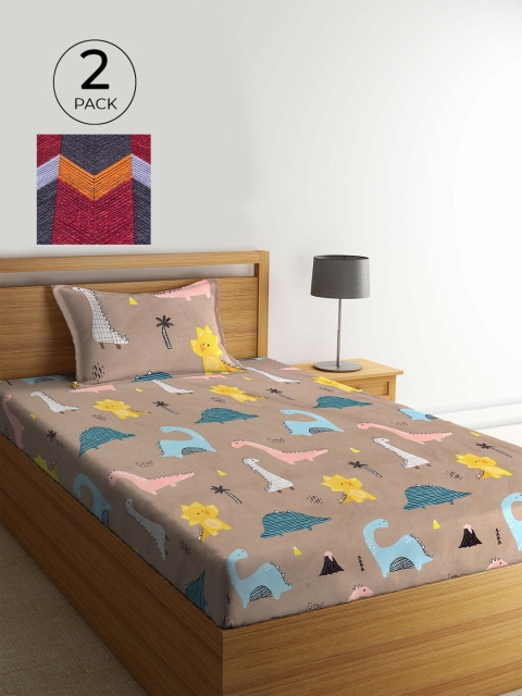 KLOTTHE Brown & Red Cartoon Characters 210 TC 2 Single Bedsheet with 2 Pillow Covers
KLOTTHE Brown & Red Cartoon Characters 210 TC 2 Single Bedsheet with 2 Pillow Covers