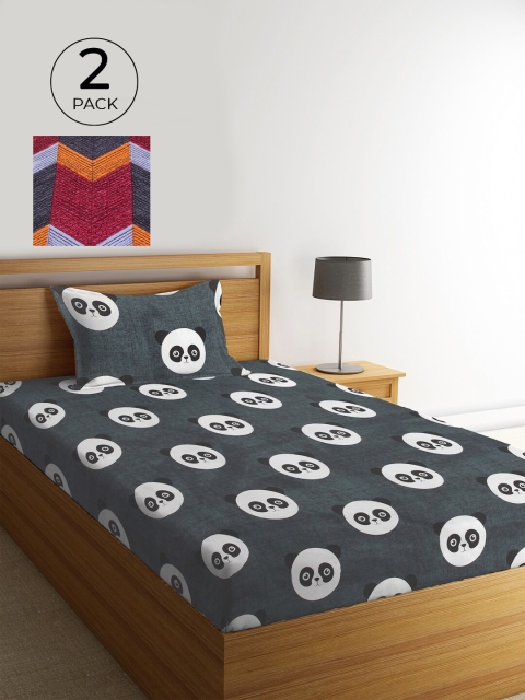 KLOTTHE Grey & White Cartoon Characters 210 TC 2 Single Bedsheet with 2 Pillow Covers
KLOTTHE Grey & White Cartoon Characters 210 TC 2 Single Bedsheet with 2 Pillow Covers