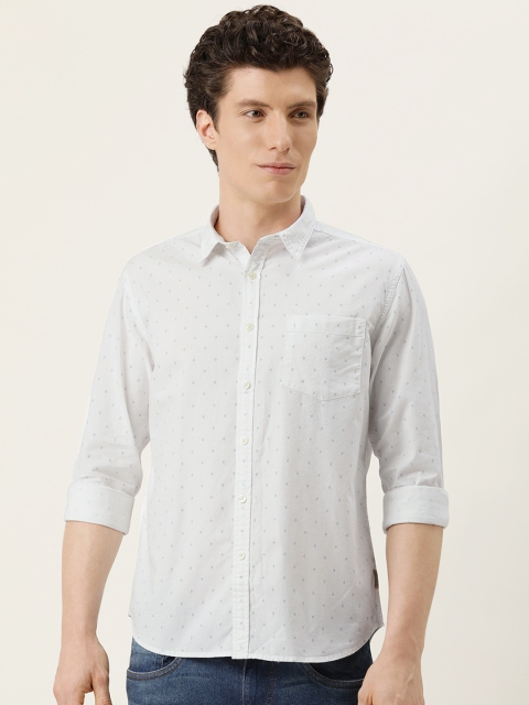 Flying Machine Men White & Blue Ditsy Geometric Print Cotton Slim Opaque Casual Shirt
Flying Machine Men White & Blue Ditsy Geometric Print Cotton Slim Opaque Casual Shirt