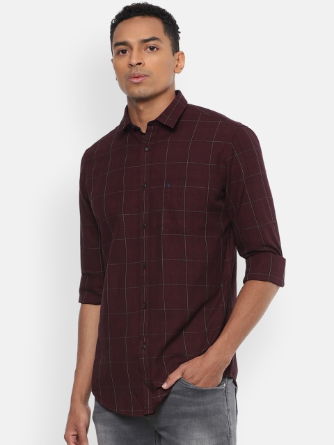 VAN HEUSEN DENIM LABS Men Maroon Slim Fit Windowpane Checks Pure Cotton Casual Shirt
VAN HEUSEN DENIM LABS Men Maroon Slim Fit Windowpane Checks Pure Cotton Casual Shirt