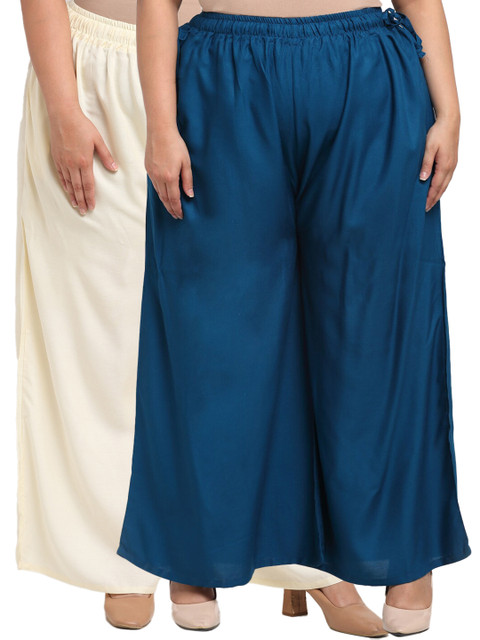 TAG 7 PLUS Women Pack Of 2 Cream-Coloured & Blue Flared Ethnic Palazzos
TAG 7 PLUS Women Pack Of 2 Cream-Coloured & Blue Flared Ethnic Palazzos