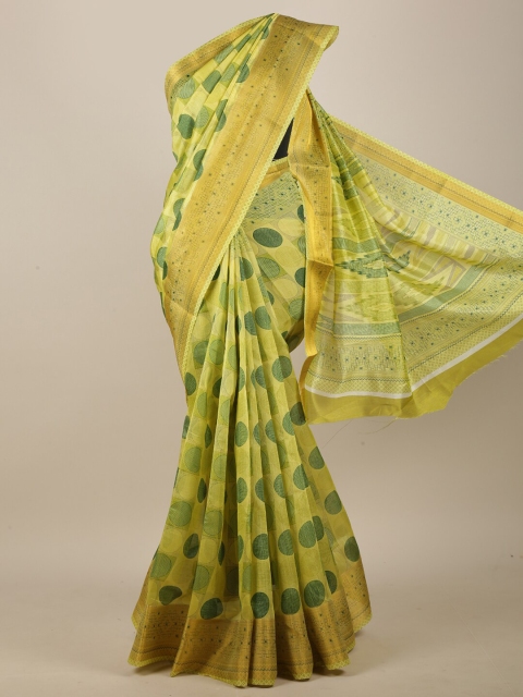 Pothys Yellow & Green Saree