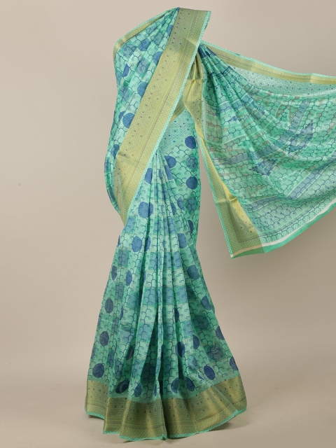 Pothys Green & Blue Saree