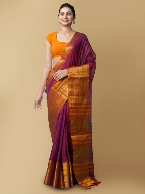 Unnati Silks Purple & Yellow Woven Design Zari Pure Cotton Narayan Peth Handloom Saree
Unnati Silks Purple & Yellow Woven Design Zari Pure Cotton Narayan Peth Handloom Saree