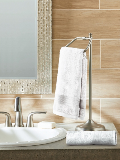 Raymond Home Set Of 2 White Solid 340 GSM Cotton Hand Towels