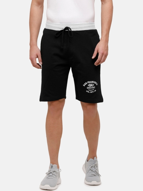 MADSTO Men Black Regular Shorts