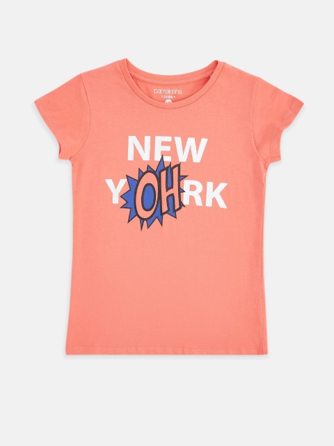 Pantaloons Junior Girls Peach-Coloured & White Typography Printed Pure Cotton T-shirt
Pantaloons Junior Girls Peach-Coloured & White Typography Printed Pure Cotton T-shirt