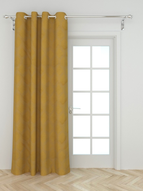 Home Centre Yellow Geometric Door Curtain