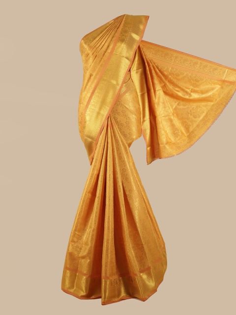 Pothys Gold-Toned Woven Design Zari Silk Blend Saree