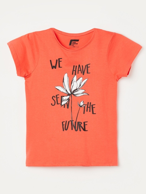 Fame Forever by Lifestyle Girls Red & White Typography Printed Cotton T-shirt