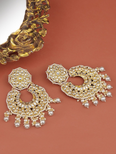 Queen Be Gold-Toned Contemporary Drop Earrings