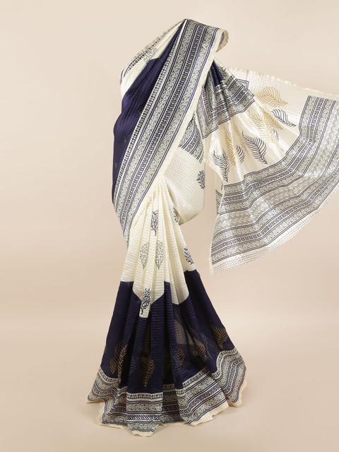 Pothys Navy Blue & Cream-Coloured Floral Printed Saree
Pothys Navy Blue & Cream-Coloured Floral Printed Saree